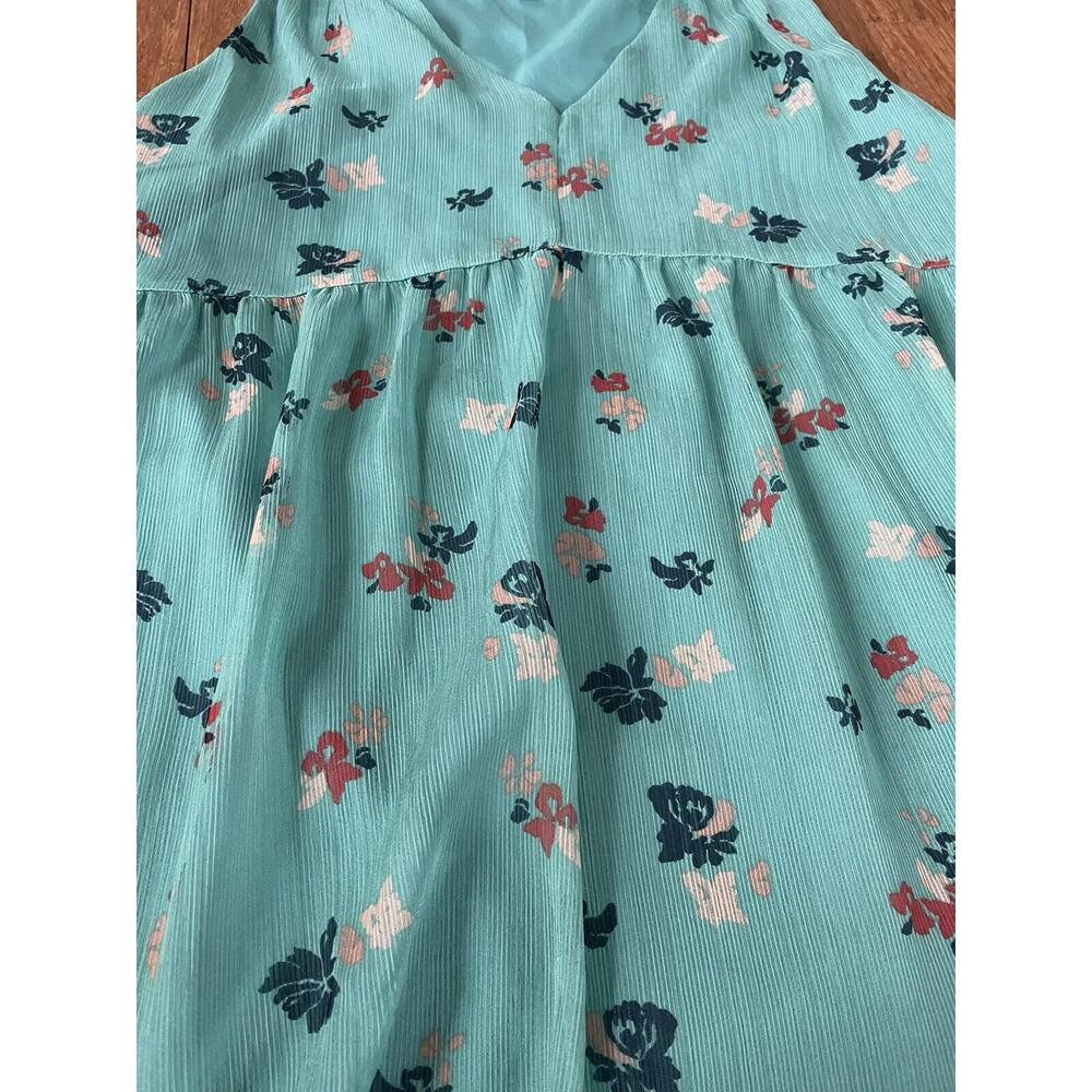 The Nines by HATCH Green Floral Chiffon V Neck Maternity Tank Top Size Small - Picture 2 of 4